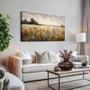Wapluam Framed Wall Decor For Living Room Canvas Prints Wall Art Bedroom Office Decoration Vintage Abstract Painting Rural Natural Landscape Artworks Pictures Ready To Hang Farmhouse Home Decor, 48"L x 24"W