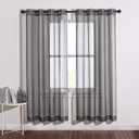 NICETOWN Sheer Voile Window Curtains - Elegant Soft Sheer Window Treatment Home Decorations for Nursery/Bedroom/Office (54" W x 72" L, Dark Grey, 2 Panels)