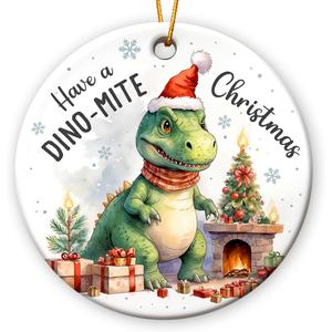 8 x Dinosaur Ornaments for Christmas Tree 2025 - Dinosaur Lover Gifts for Friends, Coworkers, Family, T Rex Ornament for Christmas Tree, Animal Lovers Gifts for Women, Christmas Decorations Indoor