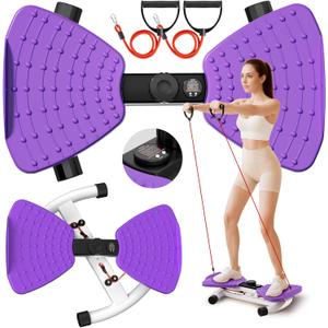 Waist Twisting Machine Fitness Tool, Ab Twister Board with the Smart LED Digital Monitor, 330LBS Capacity & 20dB Ultra-Quiet, Anti-Slip Home Gym Workout Equipment for Women Belly Fat (Purple)