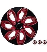2024 Upgraded 19 Inch Wheel Covers Compatible with Tesla Model Y 2021 2022 2023 2024, 19 Inch Hubcaps Fit for Tesla Model Y 2021-2024 Accessories Set of 4 (Black Red)