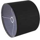 Black Lamp Shade, Large Drum Lampshade 13in Top x 13in Bottom x 10in High, Replacement Lamp Shade Natural Linen Hand Crafted for Table Lamps Floor Lamps Chandelier Lamp, Easy Assembly Required