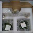 Bathroom Light Fixtures, 2-Light Brass Vanity wall Light Over Mirror with White Tulip Glass Shade for Bedroom Living Room (Bulb Not Included) (Hardwired)