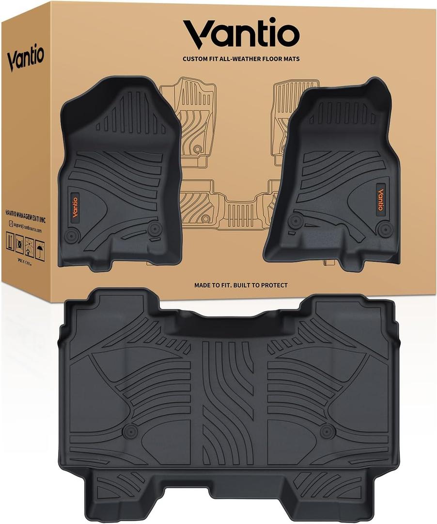 Floor Mats for RAM 1500 New Body 2019-2024 Crew Cab (Bucket Seats, No Under Seat Storage, Not for Classic Models), Custom Fit TPE All Weather Floor Liners, Waterproof Anti-Slip Truck Mats