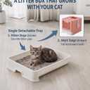 Medario Cat Litter Box with Litter Mat and Scoop, Large Covered Litter Box with Lid, Enclosed Kitty Box, Front Entry Top Exit, Odor Control, Easy to Clean (Pink)