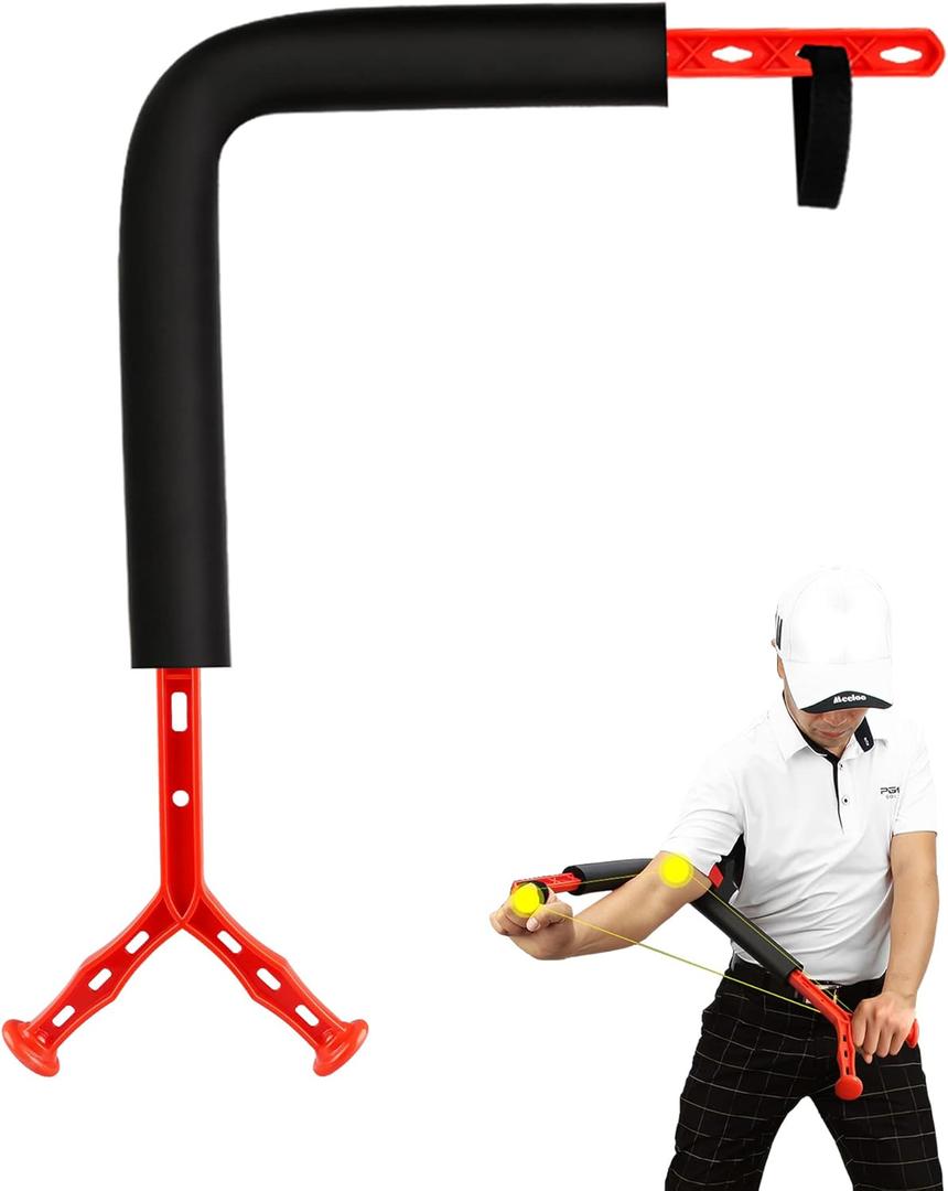 Golf Swing Trainer Aid - Golf Swing Training Aid,Golf Posture Correction Improving Gesture Golf Training Equipment, Golf Spinner Swing Motion Trainer for Golf Beginners (Red)