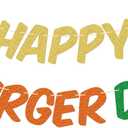 Happy Burger Day Banner, Burger Bar Decorations, Hamburger Themed Party Decorations, Hamburger Banner for Fast Food Party
