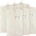 Aliceset 6 Pcs 24 x 40 Inches Cotton Garment Bags for Hanging Clothes, Canvas Suit Bags for Clothes Coats Jackets Shirts Closet Storage Travel Gusseted Hanging Garment Cover