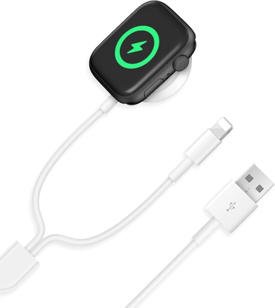lifeegrn Upgraded Smart Phone Watch Charger, 2-in-1 Watch Charger Charging Cable Compatible for iWatch Series, Phone 14/13/12/11 Series, 3.9ft/1.2M