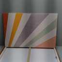 okudolit Boho Sun Canvas Wall Art prints Set of 3 Rainbow Sun Rising on Horizon Line Wall Decor Colorful Abstract Geometric Paintings Pictures for Living Room Bedroom Toddler Kids Room-12x16in (12"x16" Canvas, Colourful)