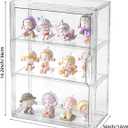 3 Tier Display Case for Collectibles,Clear Display Box with 2 Movable Plates ,Storage Container with Magnetic Door (Large 1 Pack)