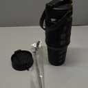 MUKOKO 32 oz Glass Tumbler with Straw,Glass Water Bottles with Time Marker,Iced Coffee Cup with 2 Lids-Handle Spout Lid&Straw Lid,Silicone Sleeve,Leakproof,1 Pack-Black