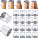 16 Pcs Chair Leg Floor Protectors - Silicone Felt Pads, Scratch-Proof & Noise-Free, Easy Smooth Moving, Large Size (Fits Round Chair Legs: 1-5/16" to 2" Diameter)