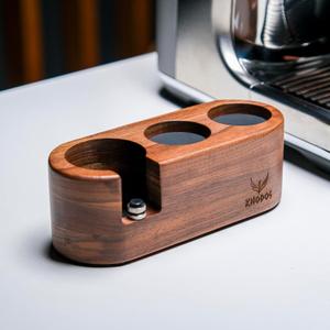 Walnut Espresso Tamping Station 54mm For Breville Espresso Machine Accessories, Portafilter Holder Tamping Mat Espresso Coffee Equipment V2 (Classic)