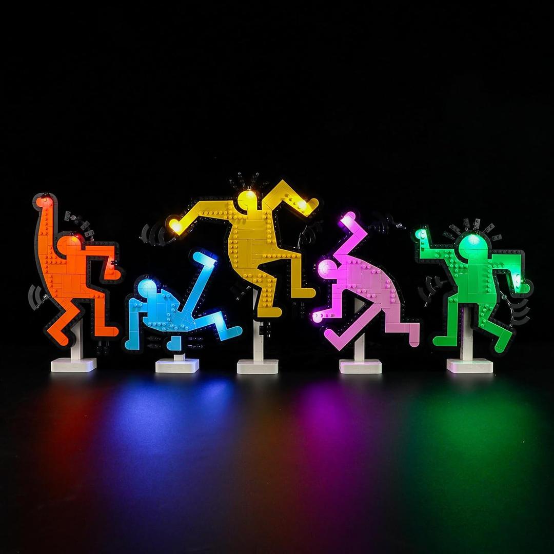 LED Light Kit for Lego 31216 Keith Haring Dancing-Figures Set, Compatible with Lego 31216 Building Blocks Model(Not Include Blocks Set)