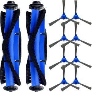 10 Pack Replacement Parts - 2 Rolling Brushes, 8 Side Brushes for Eufy RoboVac 11S, 30C, G30, 30, 15T, 15C, 12, 35C, 11S MAX, G30 Edge Robotic Vacuums