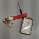 Lucrum Compatible with Mazda Key Fob Cover & Leather Keychain - TPU Case for 3, 6, CX-5 CX-9 CX-30 CX-50 CX-70 (2019-2025) (Pom Fresh)