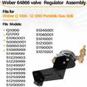 Upgraded Weber Grill Valve and Regulator 64866 Replacement Fit Weber Q1000 Q1200 Parts, 64866 Contorl Valve Regulator Assembly for 50060001 50060301 51010001 51040001 51060001 51080001 51190001