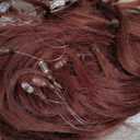 Micro Loop Hair Extensions Straight Human Hair Bulk 50 Strands 1g/Strands Micro Link Human Hair Extension for Women (33# copper brown, 18 Inch(45cm))