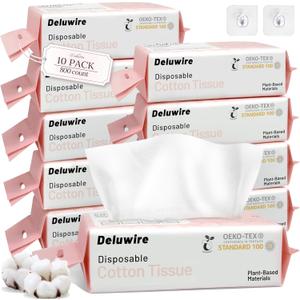 800 Count Disposable Face Towels, Soft & Skin Friendly Face Towelettes Disposable, Facial Tissue Dry Wipes for Women Cleansing