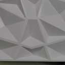 Art3d 33-Pack 3D Wall Panels for Interior Wall Decor, Modern Diamond Textured Accent Wall Paneling for Gaming Living Room TV Wall Background, 30x30 cm White, A10342