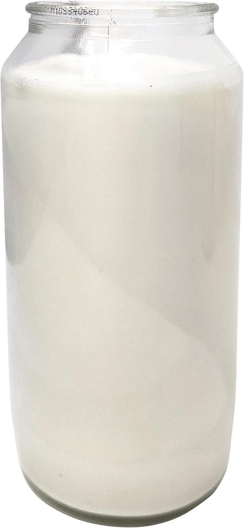 7 Day White Prayer Candle in Glass Jar- 1 Pack - Memory Candle for Religious, Memorial, Vigil and Emergency - 100% Vegetable Oil Wax