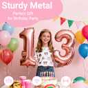 Papoopy 5Pcs Birthday Decorations with Crown Tiara, Sash, Cake Topper, Candle and Number Balloon for Gifts, 13th Birthday Gifts for Her