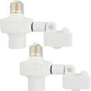 2 Pack Motion Sensor Light Sockets,Motion Activated Socket Adapter, E26/E27 Adjustable Sensor Head Security Light Bulb Socket for Garage,Hallway,Pantry Room,Laundry Room