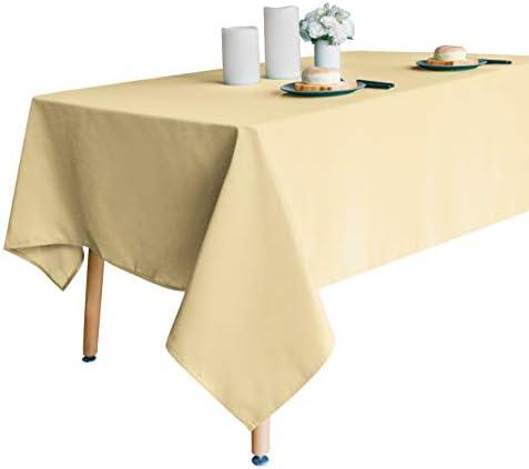 Obstal 210GSM Rectangle Table Cloth, Water Resistance Microfiber Tablecloth, Decorative Fabric Table Cover for Outdoor and Indoor Use (Champagne, 60 x 102 Inch)