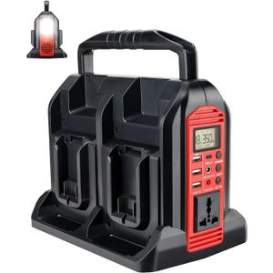 350W Power Inverter for Craftsman 20v V20 Battery, 4-Ports DC 20V to AC 110-120V Pure Sine Wave Battery Inverter with 3 USB-A Port, 1 USB-C Port,300lm LED Light for Camping Travel Emergency(Tool Only)