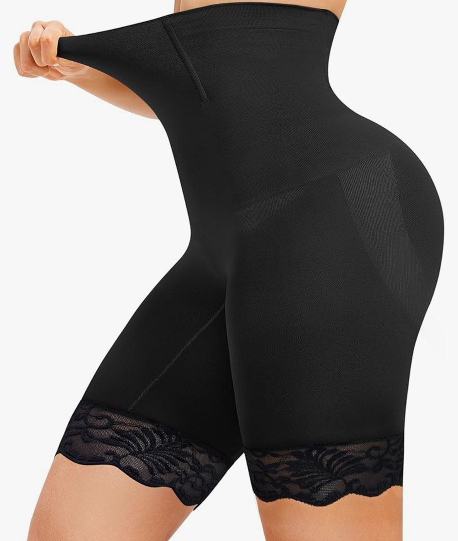Nebility Shapewear for Women Tummy Control High Waisted Body Shaper Shorts Thigh Slimmer Butt Lifter Panties Underwear, XL, Black