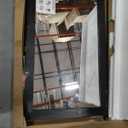 COGOOD Farmhouse Barn Door Mirror - 41" x 26" Rustic Wood Framed Wall Mirror for Bathroom, Living Room, Entryway Wall Decor (Black)