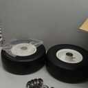 13x5.00-6 Flat Free Lawn Mower Tires and Wheels 3/4" 5/8" 1/2" Ball Bearings, 13x5x6 Zero Turn Mower Front Tires, Smooth Tires for Commercial Grade Lawn 4.3"-6.3" Adjustable Centered Hub (White)