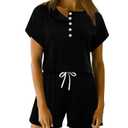 KISSMODA Women's Drawstring Waist Loose Fit Loungewear Set with Pockets (S)