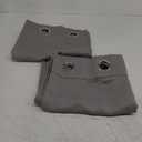 NICETOWN Room Darkening Cafe Satin Curtains for Small Windows, 42" Wide by 84" Long, 2 Panels, Chrome Gray, Grommet Privacy Blackout Drapes for Play Room