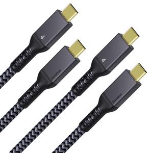 Maxonar 2 Packs Long 10FT Thunderbolt 4 Cable with 40Gbps Data Sync/240W Charging and 8K for Thunderbolt 4/3, USB4, and USB C Devices