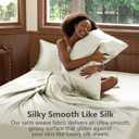 CozyLux Satin Sheets Queen Size Bed Set - 4 Piece Silky Queen Sheet Set, Luxury Cream Queen Sheets with Smooth and Soft Microfiber, Includes 1 Fitted Sheet, 1 Flat Sheet and 2 Pillowcases