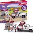 Schleich Horse Club - 90 PC Mobile Vet with Trailer Playset - Includes Toy Horse Figurine, Poseable Veterinarian Figure, Moveable Truck and Accessories - Interactive Play Toys for Kids Ages 5+| 42704