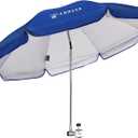AMMSUN Chair Umbrella with Universal Clamp Adjustable 47 inches and 360 Swivel & UPF 50+ Protection Portable Sun Umbrella, Secure Clip on Camping/Beach Chairs, Stroller, Wheelchair, Golf cart, Lounger, Blue, Large-sized