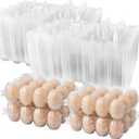 100 Pack 12 Count Plastic Egg Cartons Bulk Cheap Clear Reusable | Egg Cartons Bulk, Egg Holder for Fridge, Egg Organizer for Refrigerator, Egg Storage for Refrigerator.