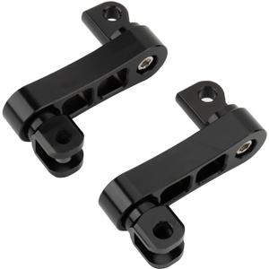 Foot Peg Extension 2 1/4" Adjustable Passenger Peg Mounts Highway Peg Clamps Male Mount Bracket Fit For Harley Touring Road King Street Glide Road Glide Sportster Dyna Fat Bob Softail (Black)