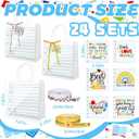 24 Sets Teacher Appreciation Gifts Bags Notebook Line Clear PVC Bags with Handle Thank You Tag Ribbon PVC Clear Candy Treat Goodies Tote Bags for Teachers' Day Classroom School Office Party Supplies