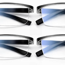 Gaoye 2.0x Executive Style Reading Glasses Men Durable Readers with Blue Light Filtering Comfortable Fit with TR90 Frames, 4 pack