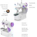 Sewing Machine for Beginners [Full Set] with Finger Guard and Fabric Bundles - Mini Sewing Machine with Sewing Kits, Foot Pedal, US Adapter and Extension Table
