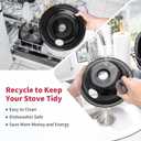Black Stove Burner Drip Pans for Electric Stove Top - 318067051 5304430150 Perfectly Fit Frigidaire Kenmore Electric Range - 10% Energy Save by Enamel Spraying -2 x 6 in, 2 x 8 in