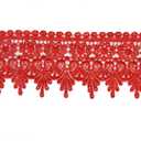 YYCRAFT 5 Yards Red Lace Edge Trim Wedding Applique DIY Sewing Crafts (Width:3.5 Inch Red)
