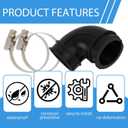 WD24X33918 Dishwasher Circulation Pump to Sump Elbow Hose Kit with Clamps, Leak-Proof Replacement Compatible with GE WD08X23476 WD19X25700 WD19X25460 Suitable for Kitchen Dishwasher Repair