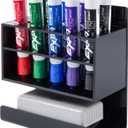 MyGift Dry Erase Marker Holder 10 Slots Whiteboard Marker Holder for Wall Dry Erase Eraser Holder Wall Mount Black