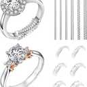 Haiou Ring Size Adjuster for Loose Rings - Clear Invisible Ring Guard, Spacer & Tightener | Sil. Resizer Extender