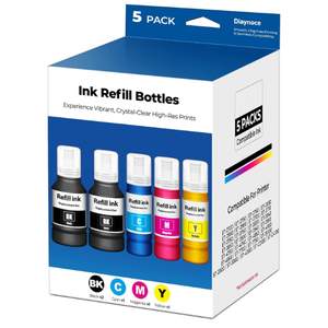Compatible for EPT502 Ink Refill Bottles ET-2850 ET-3850 ET-3760 Replacement for EPT502 Ink (5 Pack) for ET 2850 ET 3760 ET 3850 ET-4850 ET-2760 2850 ET-4760 ET-3830 ET-2750 ET-3843 ET-15000 Printer